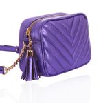 Bolsa Mini Lobby Couro Violeta Metalizado