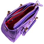 Bolsa Queen Média Couro Violeta Metalizado