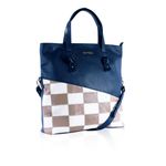 Bolsa Beethoven Couro Marinho Patchwork