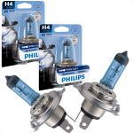 Par Lâmpada Farol Alto E Baixo H4 Branca Philips 3 Pinos