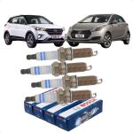Jogo Velas Ignição HB20 HB20S HB20X Creta 1.6 16v Gamma Flex 2016 a 2021 Bosch 0242129532