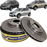 Par Disco Freio Dianteiro Ventilado Logan Sandero 1.0 1.6 2015 Em dianteiro Hipper Freios HF549B