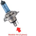 Par Lâmpada Farol Alto E Baixo H4 Branca Philips 3 Pinos