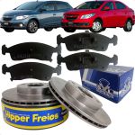 Kit Discos e Pastilhas Freio Dianteiro Onix Prisma 1.0 1.4 8v Flex 2013 A 2019