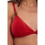 TOP TRANCOSO CANELADO CHERRY E CALCINHA TRANCOSO CANELADO CHERRY