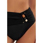 TOP IPANEMA CANELADO BLACK E CALCINHA IPANEMA CANELADO BLACK