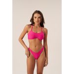 TOP ARO INTEIRO ALÇA ROLETE TEXTURA PINK E CALCINHA ASA DELTA TEXTURA PINK