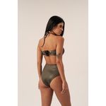 TOP TOMARA QUE CAIA FIVELA BAMBU CIRRÊ BOTÂNIC E CALCINHA HOT PANTS DRAPEADA FIVELA BAMBU CIRRÊ BOTÂNIC