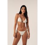 TOP CORTININHA MACRAMÊ TEXTURA OFF WHITE E CALCINHA LACINHO TEXTURA OFF WHITE