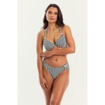 TOP MYKONOS JACKARD PRETO/BRANCO E CALCINHA CARAIVA JACKARD PRETO/BRANCO