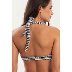 TOP MYKONOS JACKARD PRETO/BRANCO E CALCINHA CARAIVA JACKARD PRETO/BRANCO