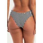 TOP MYKONOS JACKARD PRETO/BRANCO E CALCINHA CARAIVA JACKARD PRETO/BRANCO