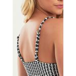 TOP SANTORINI JACKARD PRETO/BRANCO E CALCINHA PIPA JACKARD PRETO/BRANCO