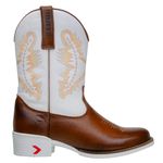 Bota Country Masculina Texana Com Solado Branco Em Couro Legitimo