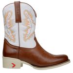 Bota Country Masculina Texana Com Solado Branco Em Couro Legitimo