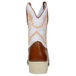 Bota Country Masculina Texana Com Solado Branco Em Couro Legitimo