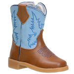 Bota Infantil Baby Solado Borracha Bico Quadrado Cano Azul Claro