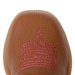 Texana Infantil Baby Solado Borracha Bico Quadrado Rosa