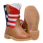 Bota Baby Texana De Couro Bico Quadrado U.s.a