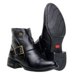 Bota Cano Curto Feminina Montaria Couro Nobre Preto