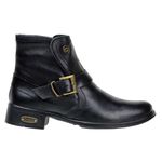 Bota Cano Curto Feminina Montaria Couro Nobre Preto