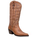 Bota Texana Feminina Cor Castor Em Couro Legitimo Bordada