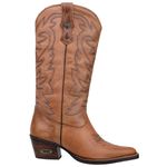 Bota Texana Feminina Cor Castor Em Couro Legitimo Bordada