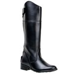 Bota Infantil Hípica Bico Redondo Em Couro Nobre Látego Preto