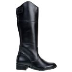 Bota Infantil Hípica Bico Redondo Em Couro Nobre Látego Preto