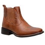 Botina Feminina Bico Quadrado Em Couro Legitimo Castor Capelli Boots