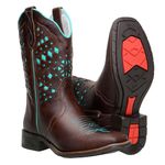 Bota Montaria Country Feminina Com Detalhes Em Laser Cor Verde