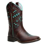 Bota Montaria Country Feminina Com Detalhes Em Laser Cor Verde