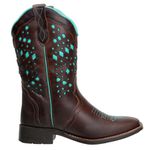 Bota Montaria Country Feminina Com Detalhes Em Laser Cor Verde