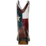 Bota Masculina Texana Bico Quadrado Em Couro Legitimo Café Bandeira Texas