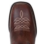 Bota Masculina Texana Bico Quadrado Em Couro Legitimo Café Bandeira Texas