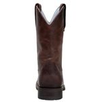 Bota Masculina Texana Em Couro Liso Bico Quadrado 