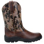 Bota Texana Masculina Com Cano Camuflado Em Couro Cor Café