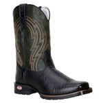 Bota Texana Masculina Estilo Americano De Bico Quadrado Em Couro