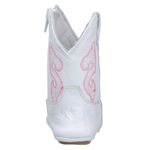 Texana Baby Country Em Couro Branco Com Rosa