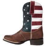 Bota Texana Masculina Bandeira Estados Unidos Couro Café