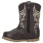 Bota Baby Texana De Couro Café-bege