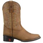 Texana Country Masculina Em Couro Crazy Horse Castor