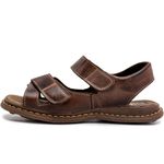 Sandália Ortopédica Masculina Chinelo Confortável De Couro Legítimo