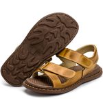 Sandália Ortopédica Masculina Chinelo Confortável De Couro Legítimo