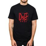 Camiseta Preta - Estampa Duff.