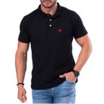 Camisa Masculina Polo Básica - Preta