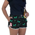 Short Feminino Beer - Alien Verde - Preto