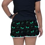 Short Feminino Beer - Alien Verde - Preto