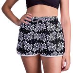 Short Feminino - Preto e Branco - Floral