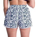 Short Feminino - Azul e branco - Geométrico